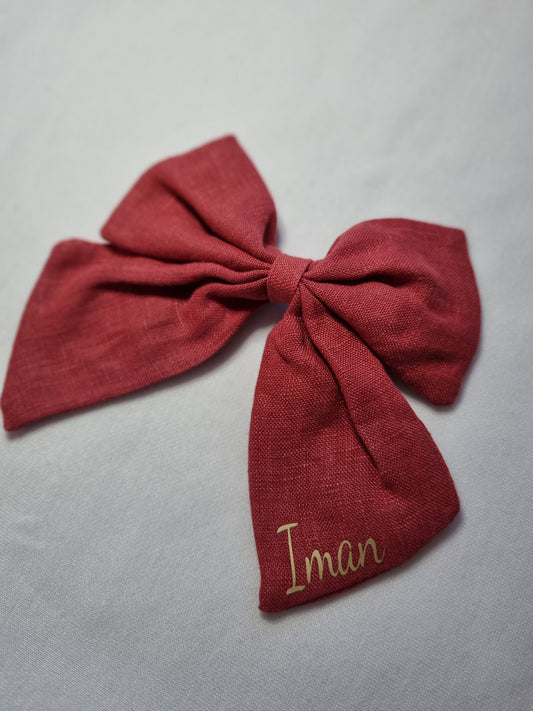 Red Personalised Bow